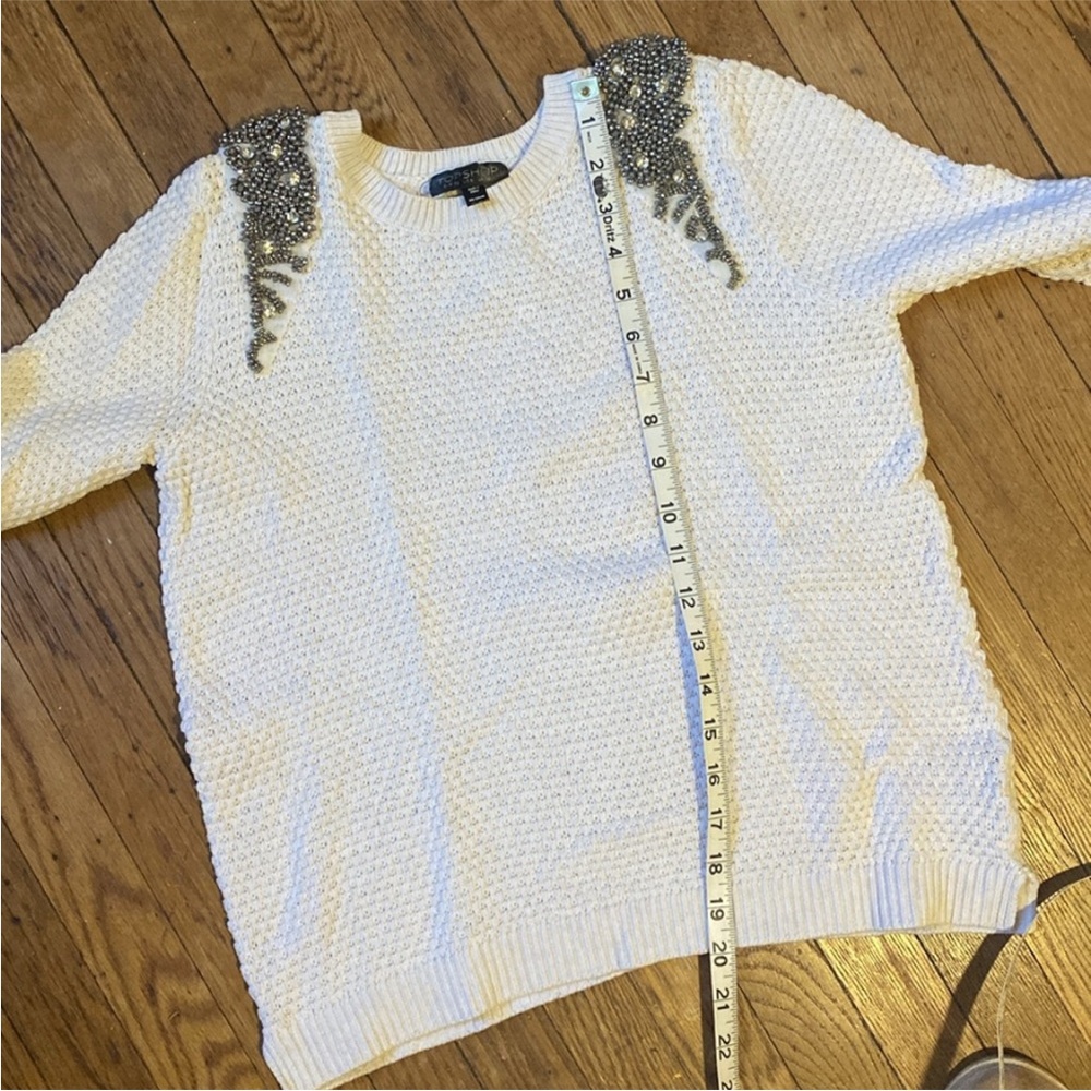 Topshop Crystal Sweater Topshop Beige Top Topshop Sweater View 6